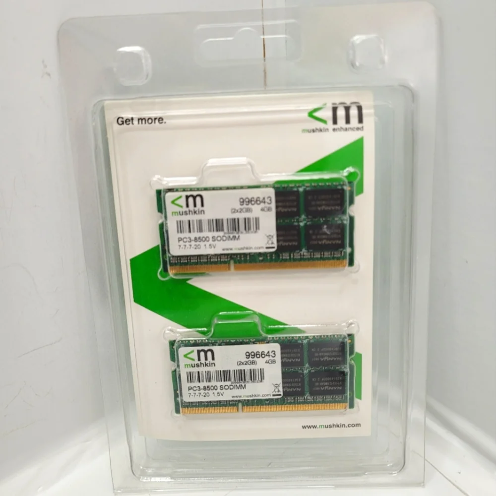 MUSHKIN ENHANCED ESSENTIALS 4GB (2X2GB) PC3-8500 SODIMM LAPTOP MEMORY 996643 NEW